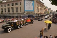 Đoàn xe phục vụ Quốc tang cố Tổng bí thư Đỗ Mười tháng 10/2018. Ảnh: Tất Định. 