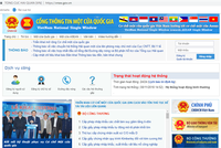 Giao diện Cổng thông tin một cửa quốc gia.