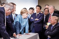 Trump và các lãnh đạo thế giới tại hội nghị G7. Ảnh: AFP.