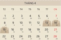 Lịch nghỉ dịp lễ Giỗ tổ. 