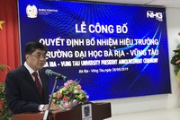 Tân hiệu trưởng của BVU, GS.TS. Nguyễn Lộc phát biểu tại buổi lễ. Ảnh: VGP/Minh Thi.
