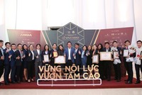 Ban lãnh đạo và ban điều hành hệ thống DKRA Vietnam tại Lễ vinh danh nghề môi giới Bất động sản Việt Nam 2019.