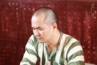 Lưu Văn Nguyện tại cơ quan công an. Ảnh: Thiện Nhân.