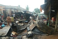 Hiện trường vụ cháy. (Ảnh: Lê Đức Hoảnh/TTXVN).