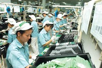 Kinh tế Việt Nam duy trì tốc độ tăng trưởng trên tất cả các lĩnh vực. Trong ảnh: Khu vực sản xuất của Panasonic tại Việt Nam.