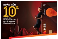 MSB ra mắt thẻ tín dụng hoàn tiền cao nhất trong lĩnh vực ẩm thực