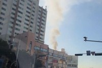 Hình ảnh vụ cháy nhìn từ xa. (Nguồn: Yonhap).