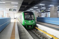 Đoàn tàu của dự án đường sắt đô thị Cát Linh-Hà Đông. (Ảnh: Việt Hùng/Vietnam+).