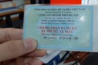 Giấy đăng ký xe máy hiện nay.