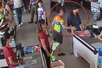 Hình ảnh Thượng uý Nguyễn Xô Việt có hành vi hành hung 2 nhân viên bán hàng tại trạm nghỉ (Ảnh: Cắt từ clip).