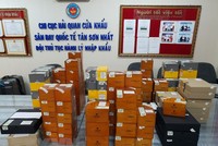 Số xì gà bị lực lượng hải quan thu giữ tại Sân bay quốc tế Tân Sơn Nhất. (Ảnh: Anh Tuấn/TTXVN)