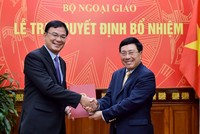 Phó Thủ tướng Phạm Bình Minh trao quyết định cho đồng chí Phạm Quang Hiệu.