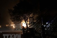 Hiện trường vụ cháy. (Ảnh: Trịnh Duy Hưng/TTXVN).