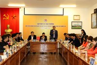 Huấn luyện viên Mai Đức Chung thay mặt đội cảm ơn các nhà tài trợ và VFF (Nguồn: VFF)