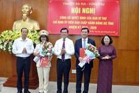Lãnh đạo tỉnh Bà Rịa - Vũng Tàu chúc mừng các đồng chí được Ban Bí thư chỉ định giữ chức vụ mới.