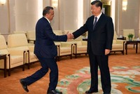 Tổng giám đốc Tổ chức Y tế Thế giới Tedros Adhanom Ghebreyesus và Chủ tịch Trung Quốc Tập Cận Bình bắt tay trước cuộc họp tại Đại lễ đường Nhân dân ở Bắc Kinh ngày 28/1. Ảnh: Reuters.
