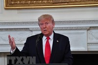 Tổng thống Mỹ Donald Trump phát biểu trong một sự kiện tại Nhà Trắng. (Ảnh: AFP/TTXVN).