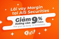 Chứng khoán AIS giảm mạnh lãi suất vay margin xuống còn 9%/năm