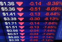 Chỉ số S&P/ASX 200 của Australia trượt dốc 2,52% do các nhóm cổ phiếu “nặng ký” đều đi xuống. Ảnh: AFP.