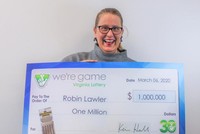 Bà Lawler nhận giải độc đắc trị giá 1 triệu USD. Hãng xổ số Virginia Lottery