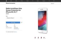 Trang web bán hàng trực tuyến của Apple "vô tình" để lộ tên gọi mẫu iPhone SE mới khi bán tấm dán màn hình. (Nguồn: Apple).