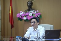 Phó Thủ tướng Vũ Đức Đam, Trưởng Ban chỉ đạo Quốc gia phòng, chống dịch COVID-19 phát biểu chỉ đạo tại cuộc họp. (Ảnh: Danh Lam/TTXVN).