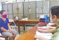 Đối tượng Phạm Văn Hải làm việc tại cơ quan công an. (Nguồn: Công an huyện Phú Bình).