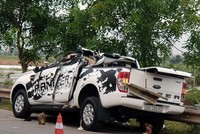 Hiện trường vụ tai nạn. (Ảnh: TTXVN phát).