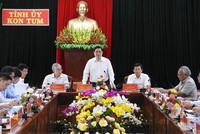 Ủy viên Bộ Chính trị, Bí thư Trung ương Đảng, Trưởng Ban Tổ chức Trung ương Phạm Minh Chính phát biểu tại buổi làm việc.