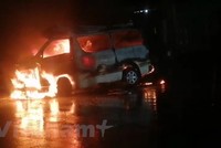 Hiện trường vụ tai nạn. (Ảnh: Đậu Tất Thành/Vietnam+).