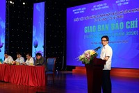 Phó Thủ tướng Vũ Đức Đam gửi lời chúc mừng tốt đẹp nhất đến đội ngũ những người làm báo trong cả nước. ẢNh: VGP/Đình Nam.