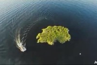 Đảo cây nổi giữa hồ nước Mỹ