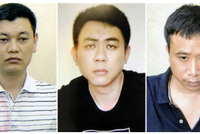 Từ trái qua phải: Bị can Nguyễn Anh Ngọc; bị can Nguyễn Hoàng Trung; bị can Phạm Quang Dũng. (Nguồn: Bộ Công an)