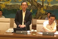 Đại biểu Trần Hoàng Ngân, uỷ viên Uỷ ban Kinh tế của Quốc hội phát biểu tại cuộc làm việc.