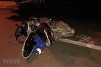 Hiện trường vụ tai nạn. (Ảnh: TTXVN phát).
