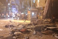 Các nạn nhân tại hiện trường vụ sập giàn giáo. (Nguồn: Facebook).