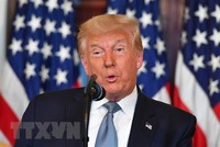 Tổng thống Mỹ Donald Trump phát biểu tại Nhà Trắng ở Washington, DC, Mỹ, ngày 18/8/2020. (Nguồn: AFP/TTXVN).