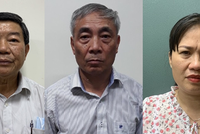 Bị can Nguyễn Quốc Anh (trái), Nguyễn Ngọc Hiền (giữa) và Trịnh Thị Thuận. (Nguồn: TTXVN phát).