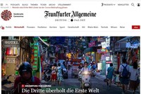 Bài viết trên báo Toàn cảnh Frankfurt (FAZ) của Đức ca ngợi hình mẫu chống dịch của Việt Nam. (Ảnh: Mạnh Hùng/ PV TTXVN tại Đức).