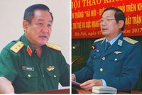 Trung tướng Võ Minh Lương (trái) và Thượng tướng Lê Huy Vịnh.