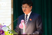 Ông Lê Thành Đô, Chủ tịch UBND tỉnh Điện Biên phát biểu nhận nhiệm vụ mới.