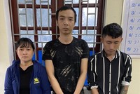 Các đối tượng tại trụ sở cơ quan điều tra. (Ảnh: Công an Thanh Hóa).