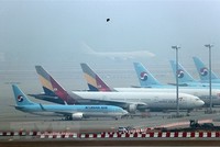 Máy bay của hãng hàng không Korean Air và Asiana Airlines tại sân bay quốc tế Incheon, Hàn Quốc. (Ảnh: Yonhap/TTXVN).