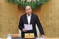 Thủ tướng Nguyễn Xuân Phúc phát biểu tại cuộc họp. (Ảnh: Thống Nhất/TTXVN).