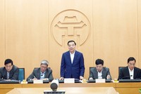 Ông Chu Ngọc Anh - Chủ tịch UBND TP Hà Nội phát biểu tại buổi họp.