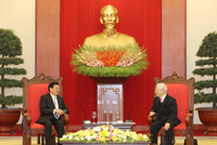 Tổng Bí thư, Chủ tịch nước Nguyễn Phú Trọng tiếp Thủ tướng Lào