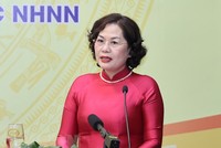 Bà Nguyễn Thị Hồng, Thống đốc Ngân hàng Nhà nước Việt Nam kiêm Chủ tịch Hội đồng quản trị Ngân hàng Chính sách xã hội. (Ảnh: Ảnh: Thống Nhất/TTXVN).