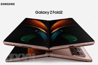 Mẫu smartphone gập mới Galaxy Z Fold 2 được Samsung giới thiệu tại sự kiện Galaxy Unpacked ngày 5/8 vừa qua. (Ảnh: Yonhap/TTXVN).