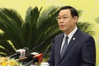 Bí thư Thành ủy Hà Nội Vương Đình Huệ. (Ảnh: Văn Điệp/TTXVN)