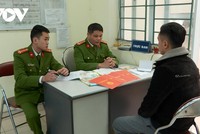 Đối tượng cho vay lãi nặng tại Cơ quan điều tra.